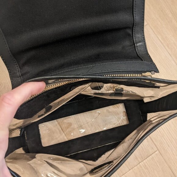 Kelly Wynne Clear BYO Backpack Snakeskin Leather Transparent Clear Stadium Bag - Picture 7 of 11